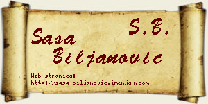 Saša Biljanović vizit kartica